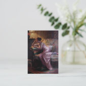 Carlier: Elegante Dame mit Spiegel Visitenkarte (Stehend Vorderseite)