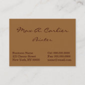 Carlier: Elegante Dame mit Spiegel Visitenkarte (Rückseite)