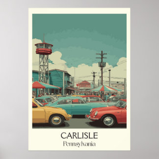 Carlisle Pennsylvania Vintag Classic Car Street Poster