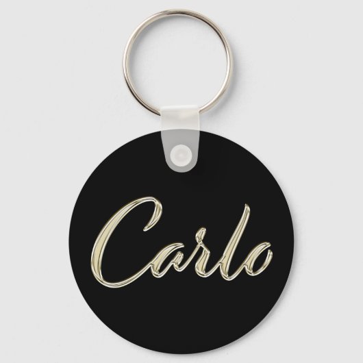 Carlo Button Name Schlüsselanhänger (Vorderseite)