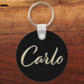 Carlo Button Name Schlüsselanhänger (Vorderseite)
