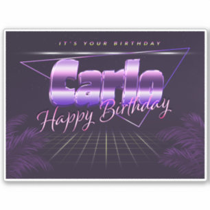 Carlo Name Vorname lila retro Sticker Geburtstag