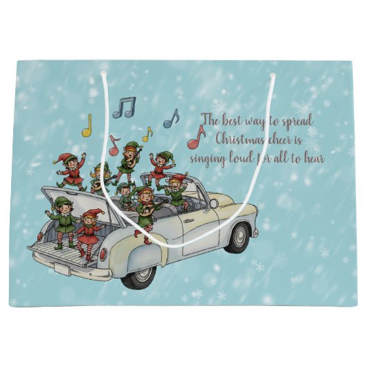 Carload of Singing Elves Große Geschenktüte (Vorderseite)