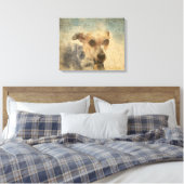 Carlos B. Dog Chihuahua Watercolor Leinwand (Insitu (Schlafzimmer))
