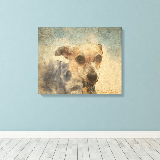 Carlos B. Dog Chihuahua Watercolor Leinwand (Insitu (Holzboden))