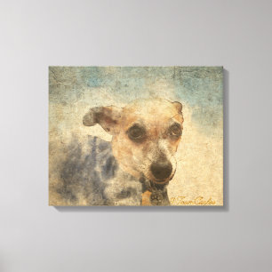 Carlos B. Dog Chihuahua Watercolor Leinwand