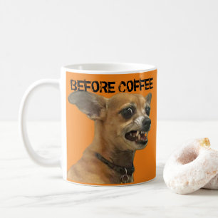 Carlos B. Hunde vor und nach der TASSE des Kaffees