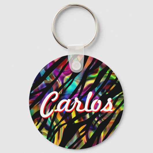 Carlos Personalisiert Colorful Schlüsselanhänger (Vorderseite)