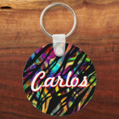 Carlos Personalisiert Colorful Schlüsselanhänger (Vorderseite)