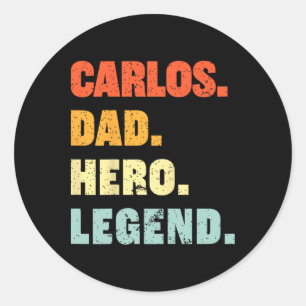 Carlos Vater Hero Legend Personalisierter Individu Runder Aufkleber