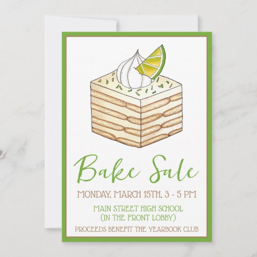 Carlota de Limón Mexikanischer Icebox-Kuchen Bake  Einladung (Vorderseite)