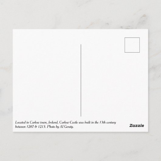 Carlow Castle ruins, Carlow town, Irland Postkarte (Rückseite)