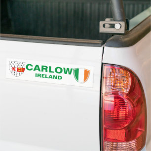 Carlow Ireland Wappen und Irish Flag Autoaufkleber