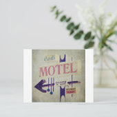 Carl's Retro Motel Sign Postkarte (Stehend Vorderseite)