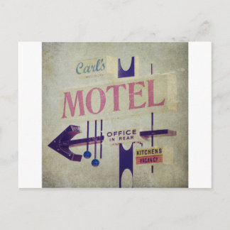 Carl's Retro Motel Sign Postkarte