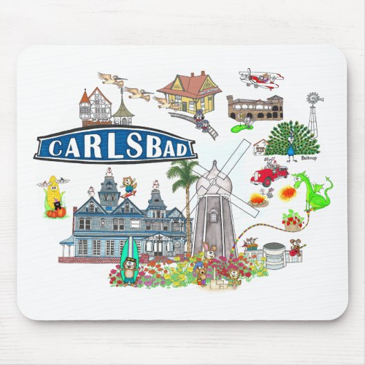 Carlsbad Beach City Spaß Mousepad (Vorne)