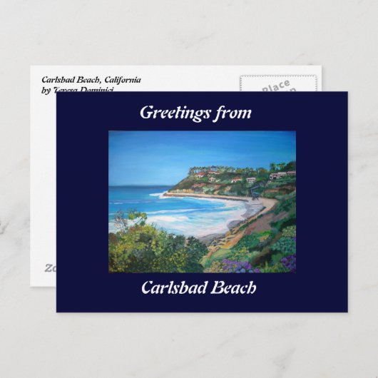 Carlsbad Beach - Postcard Postkarte (Vorne/Hinten)