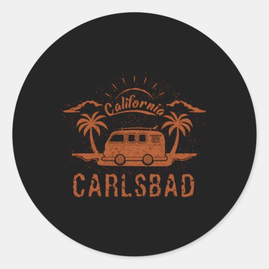 Carlsbad Ca California Surfstrand Runder Aufkleber (Vorderseite)