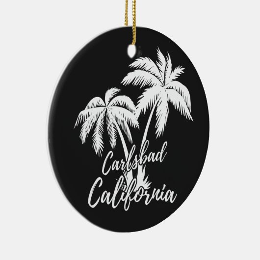 Carlsbad California Beach Palm Trees Keramik Ornament (Rechts)