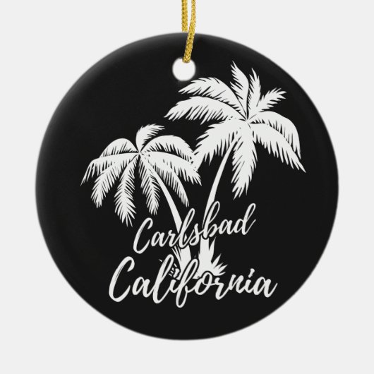 Carlsbad California Beach Palm Trees Keramik Ornament (Vorne)