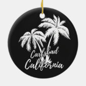 Carlsbad California Beach Palm Trees Keramik Ornament (Hinten)