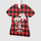 Carlsbad California Palm Trees Kariert Personalisi Ornament (Vorderseite)