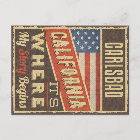 Carlsbad California Postkarte (Vorderseite)