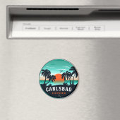 Carlsbad California Retro Sunset Souvenirs 80er Magnet (In Situ (Geschirrspüler))