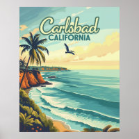 Carlsbad California San Diego Beach Vintag