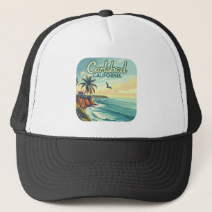 Carlsbad California San Diego Beach Vintag Truckerkappe