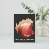 Carlsbad Caverne Nationalpark Retro Travel Postkarte (Stehend Vorderseite)