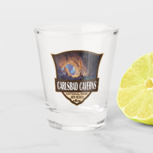 Carlsbad Caverns National Park Illustration Retro Schnapsglas