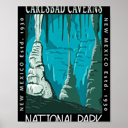 Carlsbad Caverns National Park New Mexico Vintage Poster (Vorne)