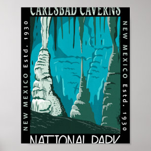 Carlsbad Caverns Nationalpark New Mexico Vintage Poster