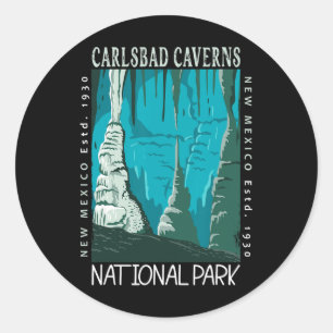 Carlsbad Caverns Nationalpark New Mexico Vintage Runder Aufkleber