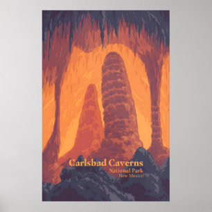 Carlsbad Caverns Nationalpark Reiseplakat Poster