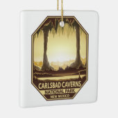 Carlsbad Caverns Nationalpark Retro Emblem Keramikornament (Rechts)