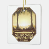Carlsbad Caverns Nationalpark Retro Emblem Keramikornament (Links)