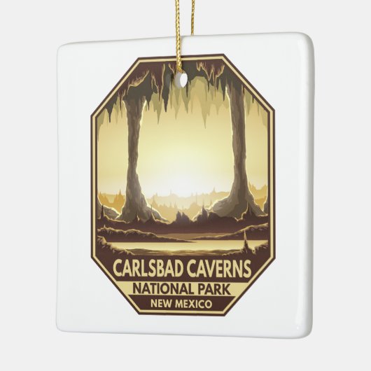 Carlsbad Caverns Nationalpark Retro Emblem Keramikornament (Links)