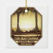 Carlsbad Caverns Nationalpark Retro Emblem Keramikornament (Rückseite)
