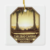 Carlsbad Caverns Nationalpark Retro Emblem Keramikornament (Vorderseite)