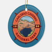 Carlsbad Caverns Nationalpark Retro Kompass Keramik Ornament (Links)