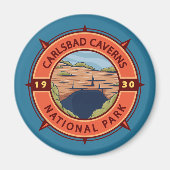 Carlsbad Caverns Nationalpark Retro Kompass Magnet (Vorne)