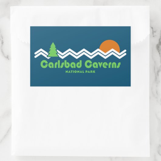 Carlsbad Caverns Nationalpark Retro Rechteckiger Aufkleber (Tasche)