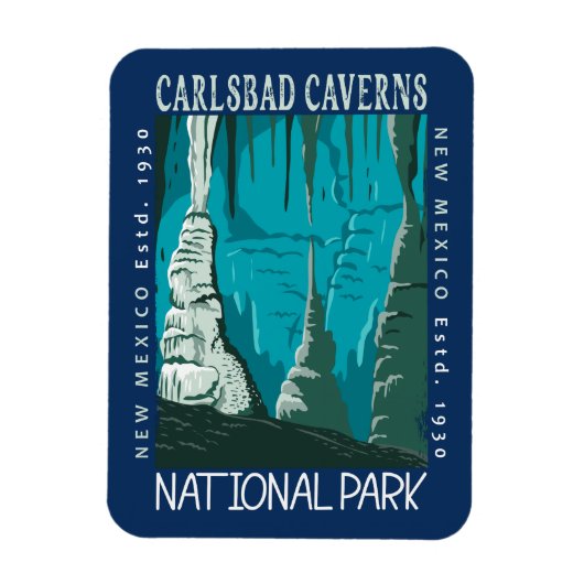 Carlsbad Caverns Nationalpark Vintag gefährdet Magnet (Vertikal)