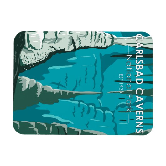 Carlsbad Caverns Nationalpark Vintag Magnet (Horizontal)