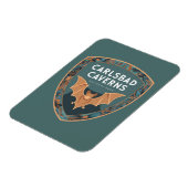 Carlsbad Caverns US National Park Bat Emblem Magnet (Linke Seite)