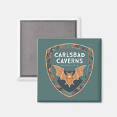 Carlsbad Caverns US National Park Bat Emblem Magnet (Vorderseite/Rückseite)