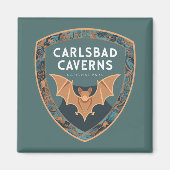 Carlsbad Caverns US National Park Bat Emblem Magnet (Vorne)