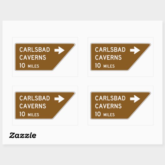 Carlsbad Caverns Zeichen Rechteckiger Aufkleber (Blatt)
